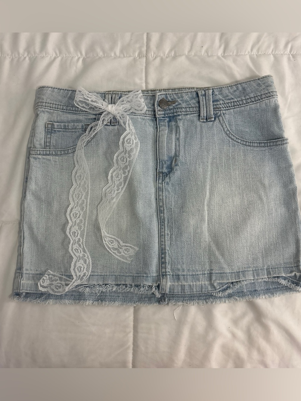 Light Mini Denim Skirt